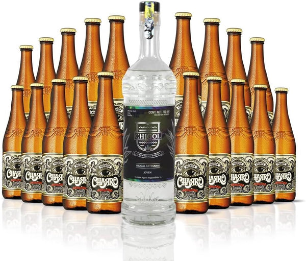 Cerveza Charro Pilsner 19 Pack + Mezcal Espadín Chigol