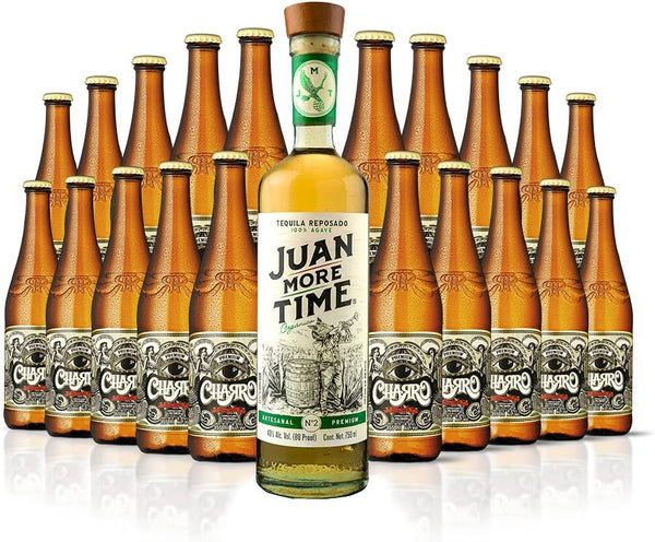 Cerveza Charro Pilsner 20 Pack + Tequila reposado Juan More Time