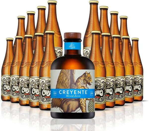 Cerveza Charro Pilsner 20 Pack + Mezcal Creyente Espadín