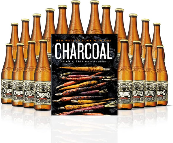 Cerveza Charro Pilsner 20 Pack + Libro Charcoal: New Ways to Cook with Fire