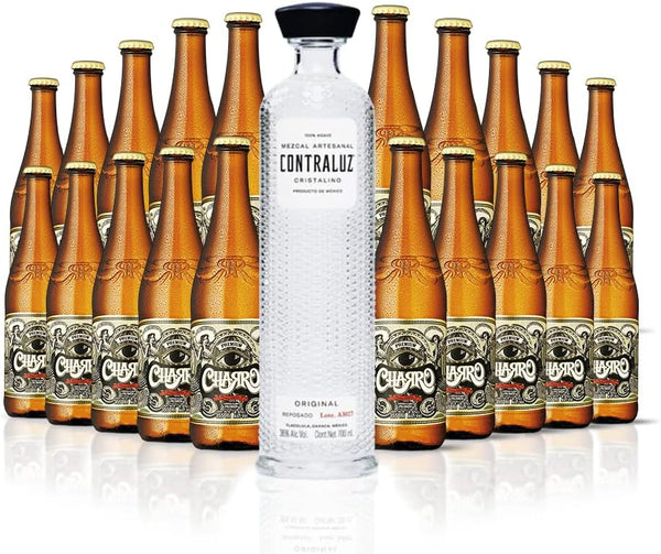Cerveza Charro Pilsner 20 Pack + Mezcal Cristalino Contraluz