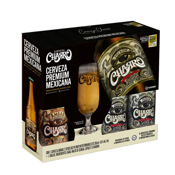 Cerveza Charro Pilsner 3 Pack + Chalice