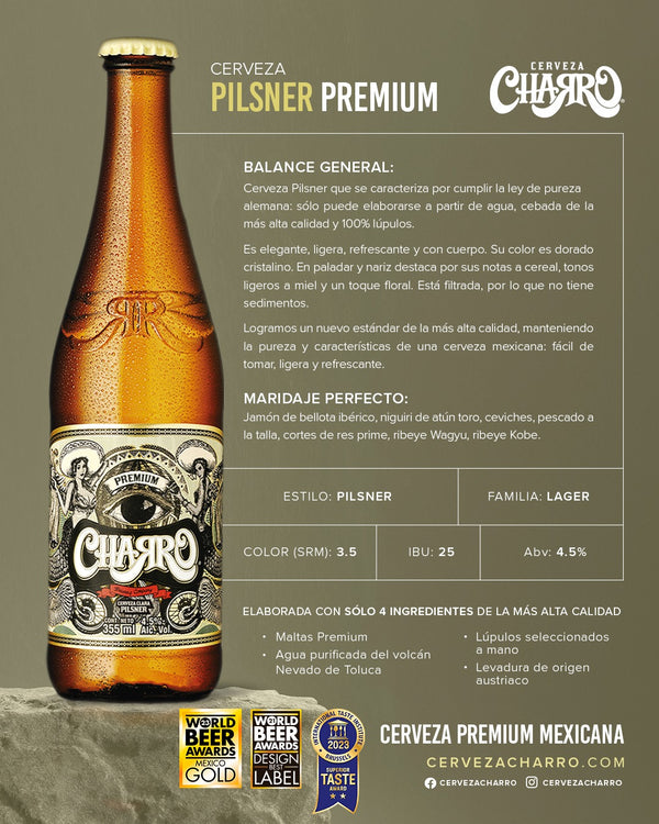 Membresía anual Cerveza Charro Pilsner 24 Pack