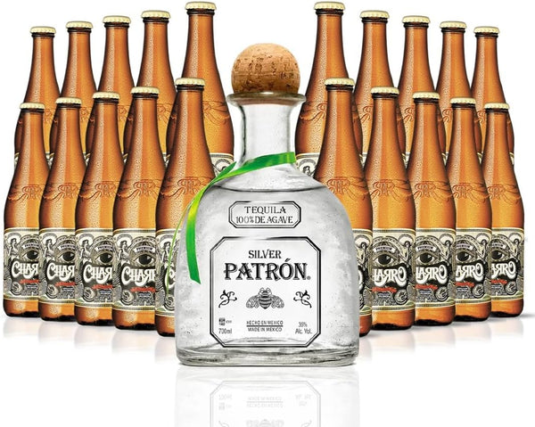 Cerveza Charro Pilsner 20 Pack + Tequila Patrón Silver