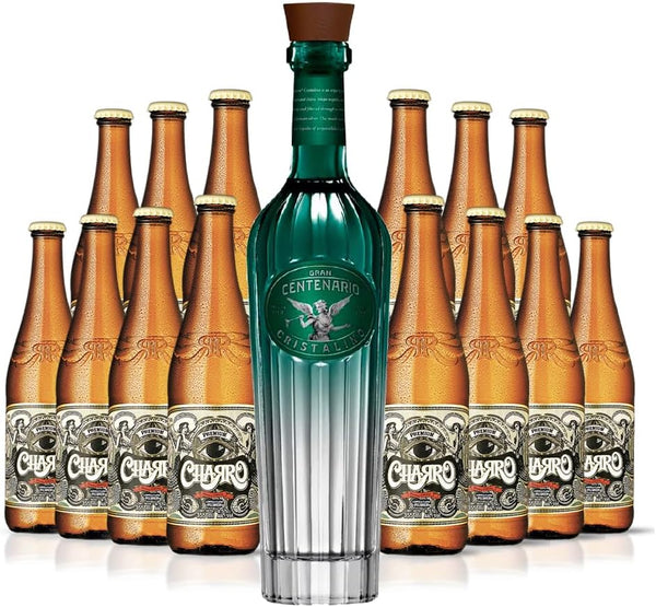 Cerveza Charro Pilsner 14 Pack + Tequila Gran Centenario Cristalino